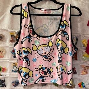 Dolls Kill Powerpuff Girls No Troubles Bubbles Tank Top